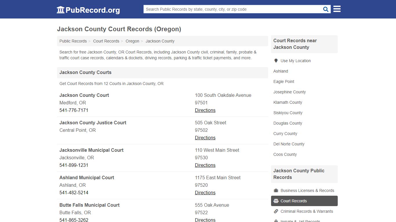 Free Jackson County Court Records (Oregon Court Records) - PubRecord.org